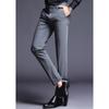 Maiyifu-GJ Men's Slim Fit Skinny Stretch Pant Classic Solid Color Tapered Suit Pant Lightweight Business Comfort Trousers (Grey,36) view 3