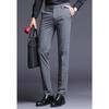 Maiyifu-GJ Men's Slim Fit Skinny Stretch Pant Classic Solid Color Tapered Suit Pant Lightweight Business Comfort Trousers (Grey,36) view 4