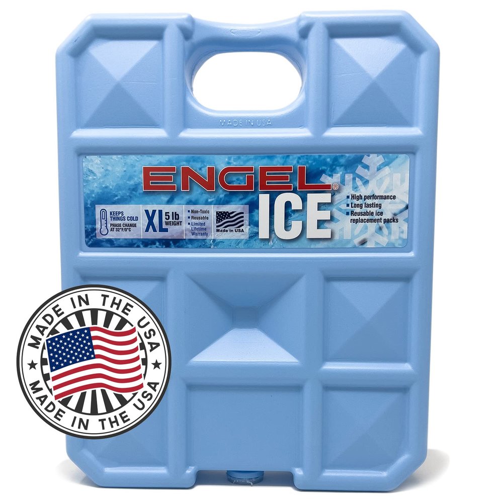 ENGEL 5lb Reusable Ice Packs 32F - Made in USA - Long-Lasting Cooler Packs for Camping, Fishing, Boating & Food Storage - Non-Toxic Safe Replacement for Regular Ice