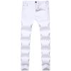 JEsilunmaMY Men's Slim Fit Trousers Mid Waist Stretch Skinny Straight Leg Jeans Casual Comfort Basic Cotton Denim Pants (White,30)