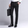 Men's Stylish Slim Stretch Pant Solid Classic Skinny Fit Comfort Suit Pant Lightweight Comfort Business Trousers (Black,32) view 2