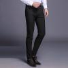 Men's Stylish Slim Stretch Pant Solid Classic Skinny Fit Comfort Suit Pant Lightweight Comfort Business Trousers (Black,32) view 3