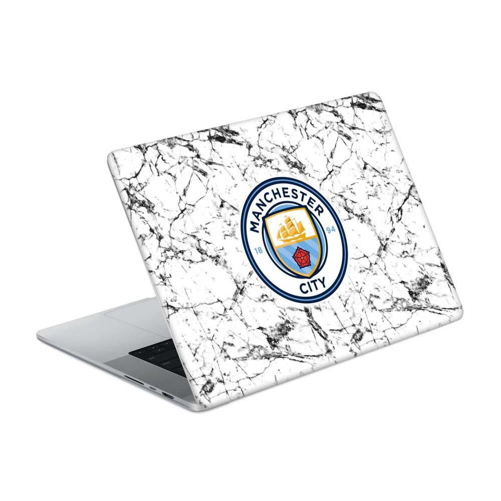 Head Case Designs Officially Licensed Manchester City Man City FC White Marble Art Vinyl Sticker Skin Decal Cover Compatible with MacBook Pro 16" A2485