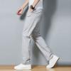 Maiyifu-GJ Men Slim Stretch Casual Pant Solid Color Skinny Comfort Suit Pant Lightweight Wrinkle Resistant Business Trousers (Grey,30) view 3
