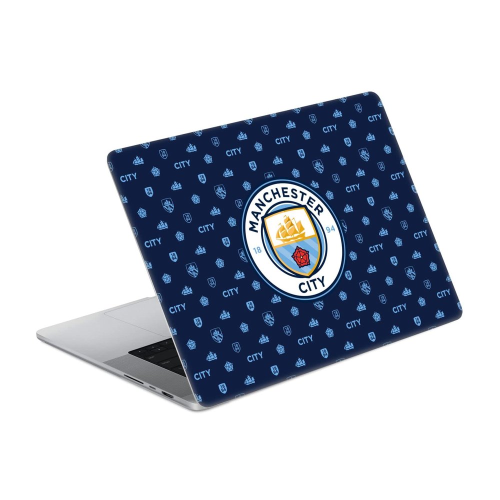 Head Case Designs Officially Licensed Manchester City Man City FC Logo Pattern Art Vinyl Sticker Skin Decal Cover Compatible with MacBook Pro 14" A2442
