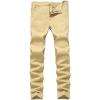 JEsilunmaMY Men's Slim Fit Trousers Mid Waist Stretch Skinny Straight Leg Jeans Casual Comfort Basic Cotton Denim Pants (Khaki,33) view 1