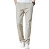 Maiyifu-GJ Men Slim Stretch Casual Pant Solid Color Skinny Comfort Suit Pant Lightweight Wrinkle Resistant Business Trousers (Khaki,28) view 1