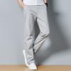 Maiyifu-GJ Men Slim Stretch Casual Pant Solid Color Skinny Comfort Suit Pant Lightweight Wrinkle Resistant Business Trousers (Grey,35) view 4