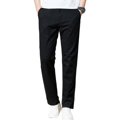 Men Slim Stretch Casual Pant Solid Color Skinny Comfort Suit Pant Lightweight Wrinkle Resistant Business Trousers (Black,32)