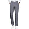 Maiyifu-GJ Men's Slim 4-Way Stretch Pant Solid Skinny Fit Comfort Suit Pant Lightweight Wrinkle Resistant Business Trousers (Grey,28)