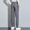 Maiyifu-GJ Men's Slim 4-Way Stretch Pant Solid Skinny Fit Comfort Suit Pant Lightweight Wrinkle Resistant Business Trousers (Grey,28) view 3