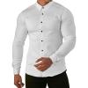 Men Muscle Fitness Long Sleeve Business Shirt Casual Muscle Fit Dress Shirts Athletic Button Up Solid Shirts (White,Medium) view 1