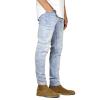 JEsilunmaMY Men's Stretch Slim Pencil Jeans Mid Waist Distressed Skinny Denim Trousers Casual Straight Jean Pants with Pocket (Light Blue,34) view 2