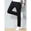 Maiyifu-GJ Men Slim Stretch Casual Pant Solid Color Skinny Comfort Suit Pant Lightweight Wrinkle Resistant Business Trousers (Black,29) view 3