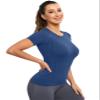 MathCat Seamless Workout Tops for Women, Short Sleeve Compression Athletic Shirts Soft Yoga Gym Tops Navy view 1