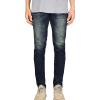 JEsilunmaMY Slim Fit Denim Pants for Men Mid Waist Distressed Stretch Skinny Pencil Jeans Washed Boyfriend Jean Trousers (Dark Blue,29) view 1