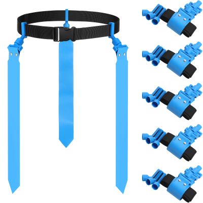 Junkin 6 6/8/10 Players Flag Football Sets Adjustable Football Belts and Flags for Youths Teens Kids Adults Players Sports Team (Blue)