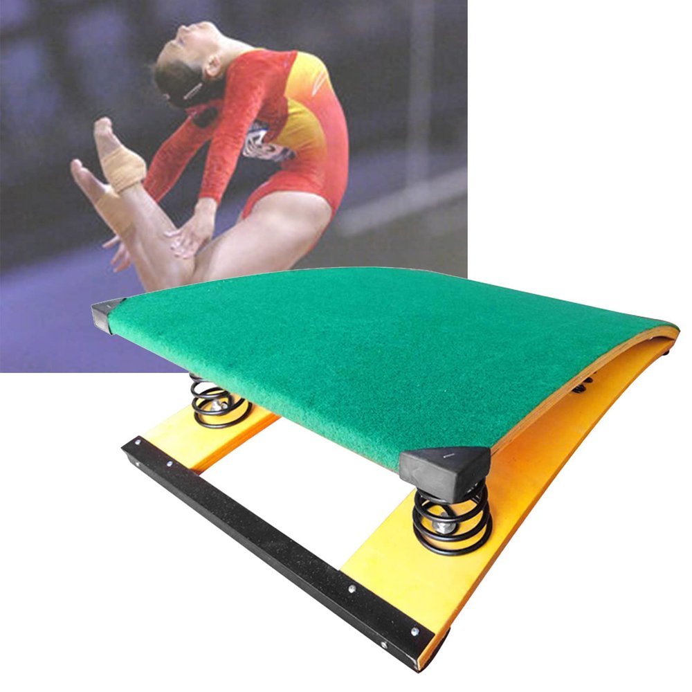 DOZPAL Gymnastics Springboard for Aldults Big Kids Teens, Spring Board Sport Equipment with Thickened 4 Springs Inside and Green Padded Carpet,4springs