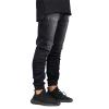 JEsilunmaMY Casual Pencil Jeans for Men Mid Waist Skinny Jogger Denim Pants Slim Fit Distressed Washed Straight Leg Trousers (Black,33) view 2