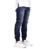 JEsilunmaMY Casual Pencil Jeans for Men Mid Waist Skinny Jogger Denim Pants Slim Fit Distressed Washed Straight Leg Trousers (Dark Blue,29) view 2