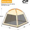 CAMPROS CP Screen House Room with 1 Pc Removal Wind/Sun Panel Canopy Tent Camping Tent Screen Shelter Gazebos for Patios Outdoor Camping Activities, 12'X12'X92in(H) - Beige view 2