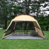 CAMPROS CP Screen House Room with 1 Pc Removal Wind/Sun Panel Canopy Tent Camping Tent Screen Shelter Gazebos for Patios Outdoor Camping Activities, 12'X12'X92in(H) - Beige view 4