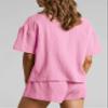 Flygo Womens Casual 2 Piece Outfits Cotton Linen Sets Button Down Oversized Shirt Shorts 2026 Pajama Lounge Beach Set(LightPink-S) view 4