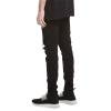 Men's Knee Hole Denim Pants Mid Waist Distressed Skinny Casual Pencil Jeans Vintage Slim Fit Ripped Jean Trousers (Black,32) view 3