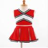 JEATHA Kids Girls Cheer Leader Costume Cheerleading Uniform Outfits Sleeveless Crop Top with Mini Skirt Set Red 14 Years view 2
