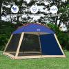 CAMPROS CP Screen House Room with 1 Pc Removal Wind/Sun Panel Canopy Tent Camping Tent Screen Shelter Gazebos for Patios Outdoor Camping Activities, 12'X12'X92in(H) - Blue view 2