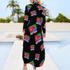 Eritrean Flag Women Shirt Dress Button Up Maxi Dresses Long Sleeve Casual view 2