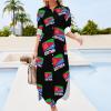Eritrean Flag Women Shirt Dress Button Up Maxi Dresses Long Sleeve Casual view 3