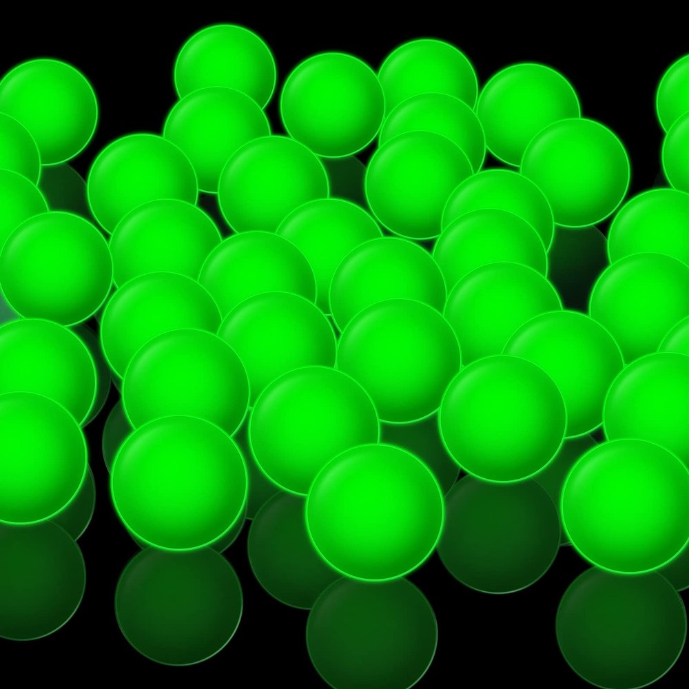 Leyndo 48 Pcs Bulk Glow in The Dark Table Tennis Balls 40 mm Lighted Table Tennis Balls for Sports Neon Game Bouncy Decoration Arts Sports Activities Party