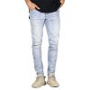 JEsilunmaMY Slim Fit Denim Pants for Men Mid Waist Distressed Stretch Skinny Pencil Jeans Washed Boyfriend Jean Trousers (Light Blue,38) view 2