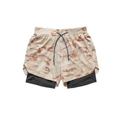 Dressnu Men's Double-Layer Breathable Jogging Shorts Sports Casual Outdoor Solid Color Fitness Pants Camouflage 2XL