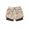 Dressnu Men's Double-Layer Breathable Jogging Shorts Sports Casual Outdoor Solid Color Fitness Pants Camouflage 2XL view 1