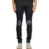 JEsilunmaMY Men's Rivet Ripped Jean Pants Mid Waist Distressed Washed Denim Trousers Casual Hip Hop Boyfriend Pencil Jeans (Black,36) view 1