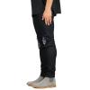 JEsilunmaMY Men's Rivet Ripped Jean Pants Mid Waist Distressed Washed Denim Trousers Casual Hip Hop Boyfriend Pencil Jeans (Black,36) view 3