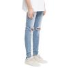 JEsilunmaMY Casual Denim Pants for Men Knee Hole Slim Fit Stretch Ripped Skinny Jeans Washed Distressed Destroyed Trousers (Light Blue,33) view 2