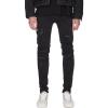 JEsilunmaMY Mens Ripped Denim Pants Mid Waist Slim Fit Stretch Skinny Pencil Jeans Distressed Destroyed Casual Jean Trousers (Black,31) view 1