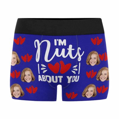 Artsadd Custom Face Boxers Briefs for Men Personalized Love Underwear Valentine's Day Best Gifts for Husband Boyfriend
