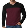 DDecrum Long Sleeve T Shirt Men - Breathable Mens V Neck T Shirts [40105065] | LGS Maroon, XL view 1
