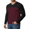 DDecrum Long Sleeve T Shirt Men - Breathable Mens V Neck T Shirts [40105065] | LGS Maroon, XL view 3