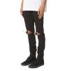 JEsilunmaMY Men's Knee Hole Skinny Jeans Mid Waist Slim Fit Stretch Ripped Denim Pants Distressed Destroyed Pencil Trousers (Black,32) view 2