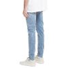 JEsilunmaMY Casual Denim Pants for Men Knee Hole Slim Fit Stretch Ripped Skinny Jeans Washed Distressed Destroyed Trousers (Light Blue,36) view 3