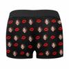 Artsadd Custom Face Boxers Briefs for Men Personalized Sexy Lips Underwear Valentine's Day Best Gifts for Husband Boyfriend view 3