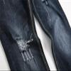 JEsilunmaMY Men's Slim Straight Leg Jeans Mid Waist Destroyed Ripped Skinny Jean Trousers Washed Distressed Fall Denim Pants (Black,34) view 4