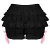 Aislor Women's Lolita Bloomers Ruffle Pumpkin Pants Lace Trim Layered Shorts Pettipants Black Large view 4