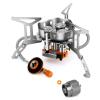 ANZAGA Camping Stove, Portable Backpacking Propane Butane Powerful Outdoor 3 Burners Windproof Gas Stove