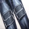 JEsilunmaMY Men's Fashion Biker Jeans Mid Waist Pleated Frayed Ripped Denim Pants Slim Fit Stretch Skinny Straight Leg Jeans (Blue,30) view 4
